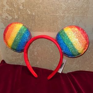 Disney Parks Rainbow Pride Glitter Mickey Ears